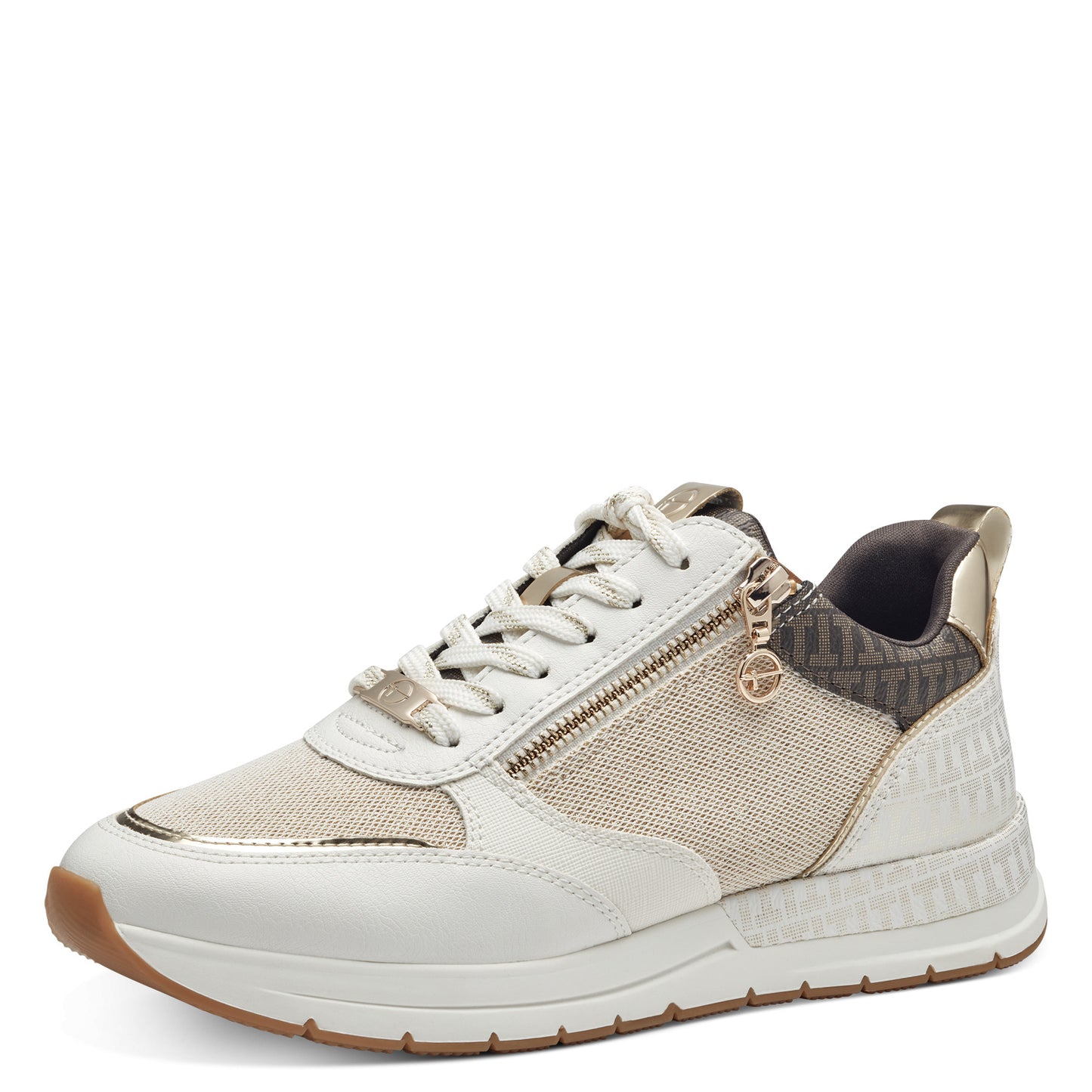 Baskets Gypso Dorées Chaussures femmes Marque Tamaris Nouvelle collection printemps été 2024 Magasins Belgique Liège Grivegnée Ans Namur