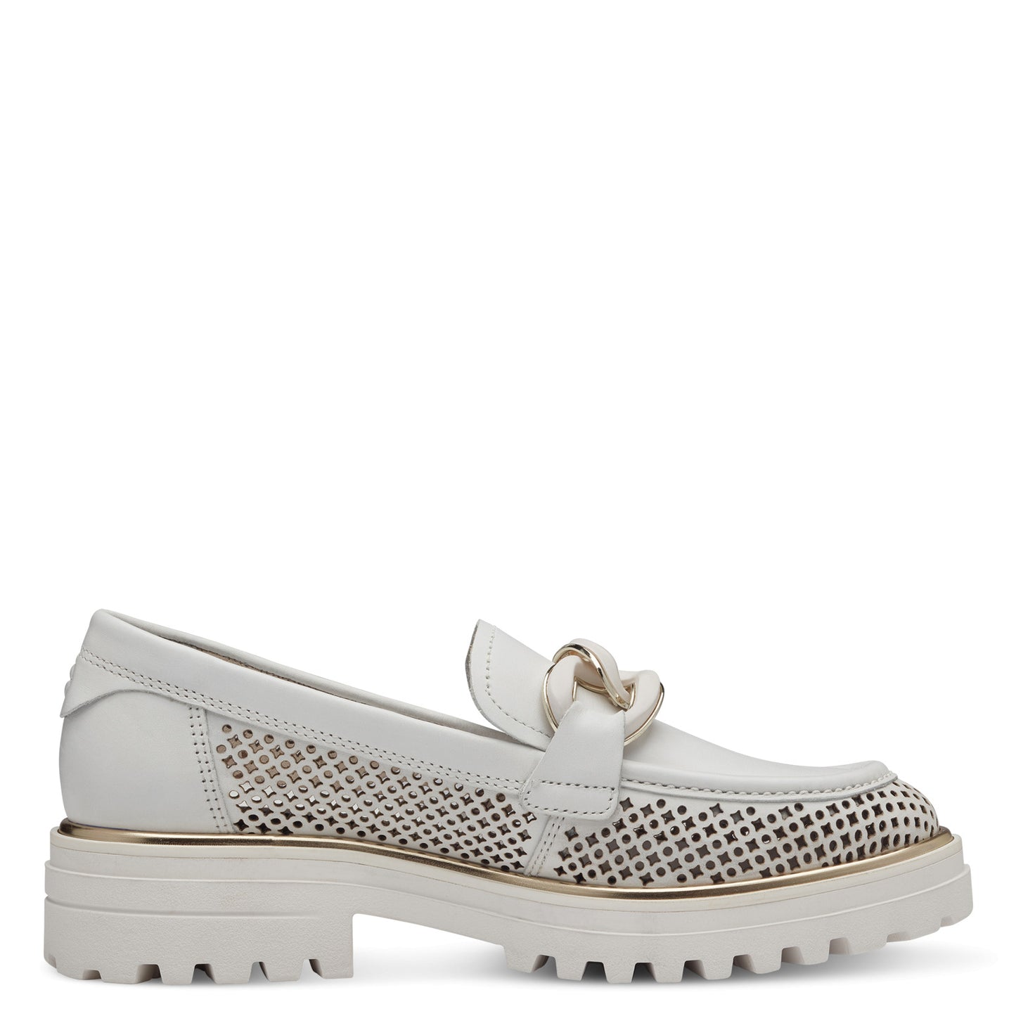 Witte Lagurus-mocassins