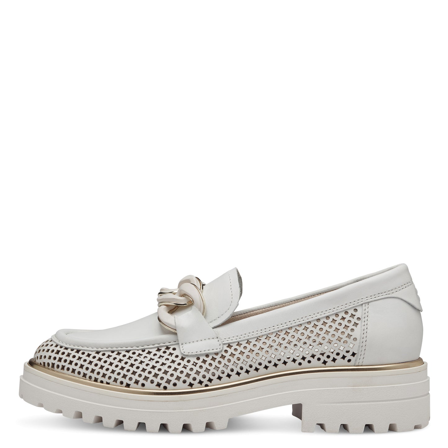 Witte Lagurus-mocassins