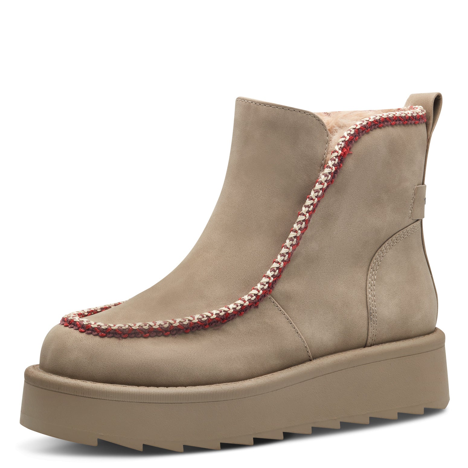 Article 26806 Beige Boots femmes Marque Tamaris Nouvelle collection chaussures automne hiver 2024 Belgique Magasins Liège Grivegnée Ans Namur Eupen