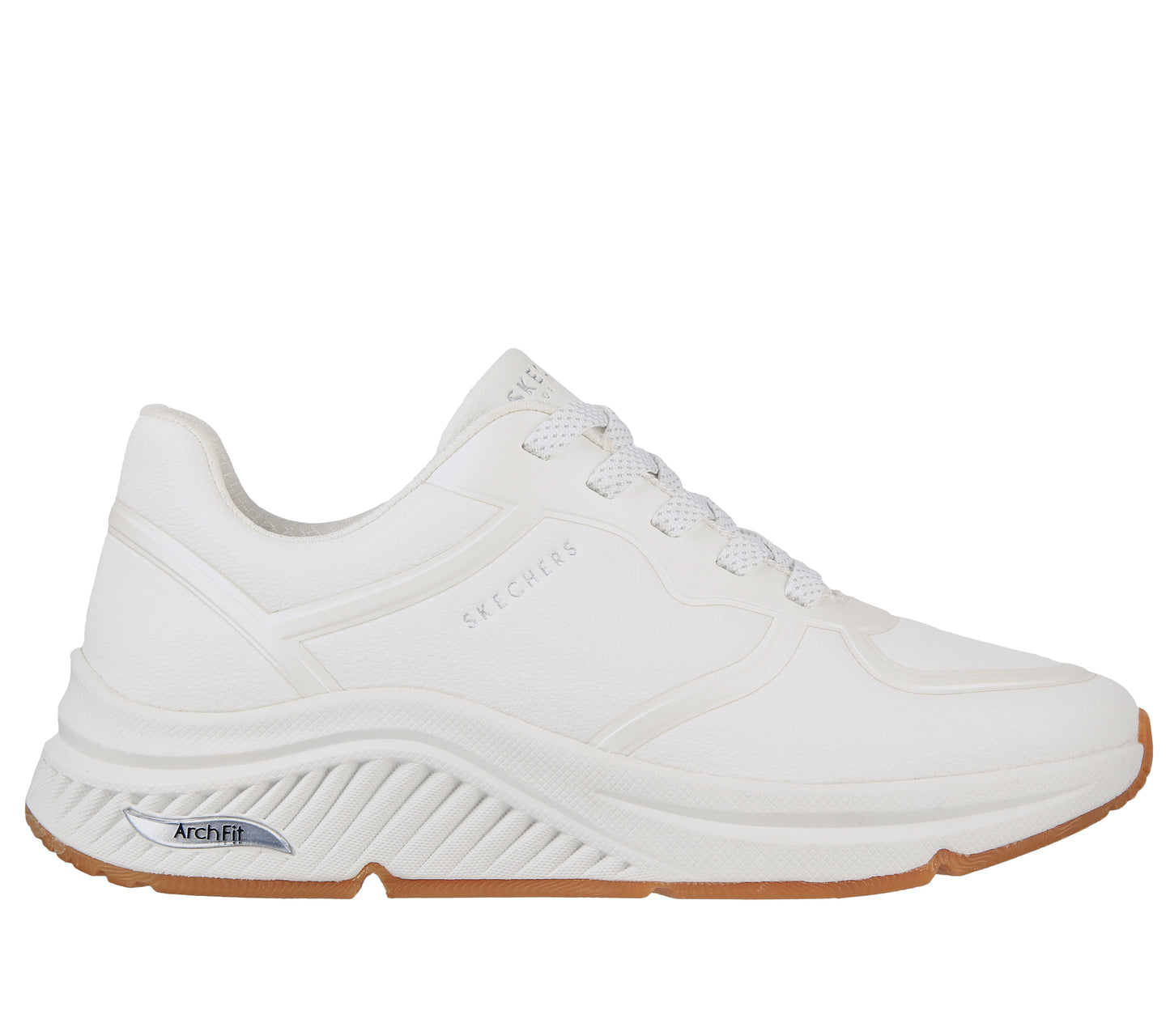 Baskets Arch Fit Blanches Chaussures femmes Marque Skechers Nouvelle Collection Printemps été 2024 Magasins Chaussures Belgique Liège Grivegnée Ans Namur