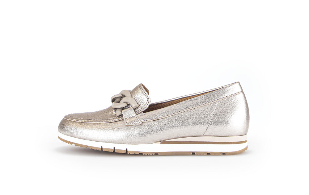 Mocassins Nicia Dorés chaussures femmes Marque Gabor Nouvelle collection printemps été 2024