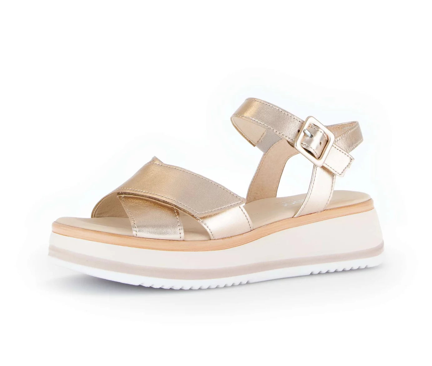 Sandales Hermosa Dorées Article 62.741.82 Chaussures femmes Gabor Nouvelle Collection Printemps/été 2025 Chaussures Jeanmart Magasins Belgique Liege Grivegnée Ans Namur