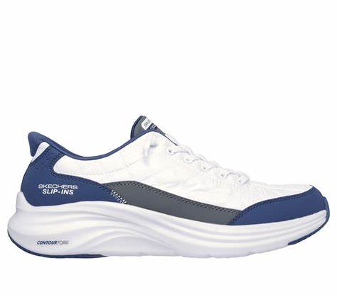 Baskets Contour Foam Blanches Chaussures hommes Marque Skechers Nouvelle Collection Printemps été 2025 Magasins Chaussures Belgique Liège Grivegnée Ans Namur