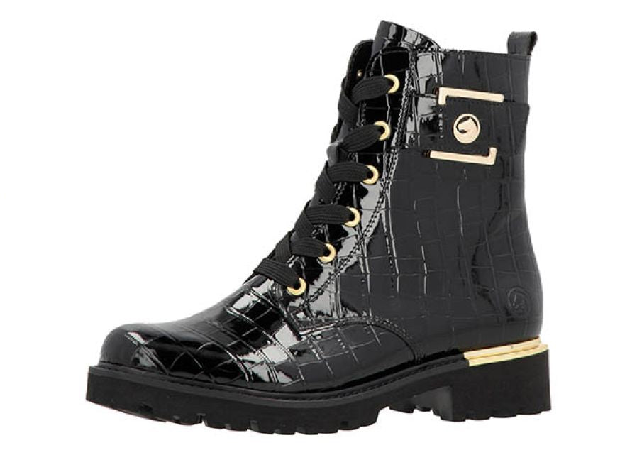 Bottines Croc Noires Chaussures femmes Marque Rieker Remonte Nouvelle Collection Automne/Hiver 2026 Magasins Jeanmart Belgique Liège Grivegnée Ans Namur Eupen