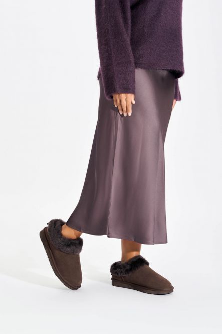 Pantoufles Soazza Brunes