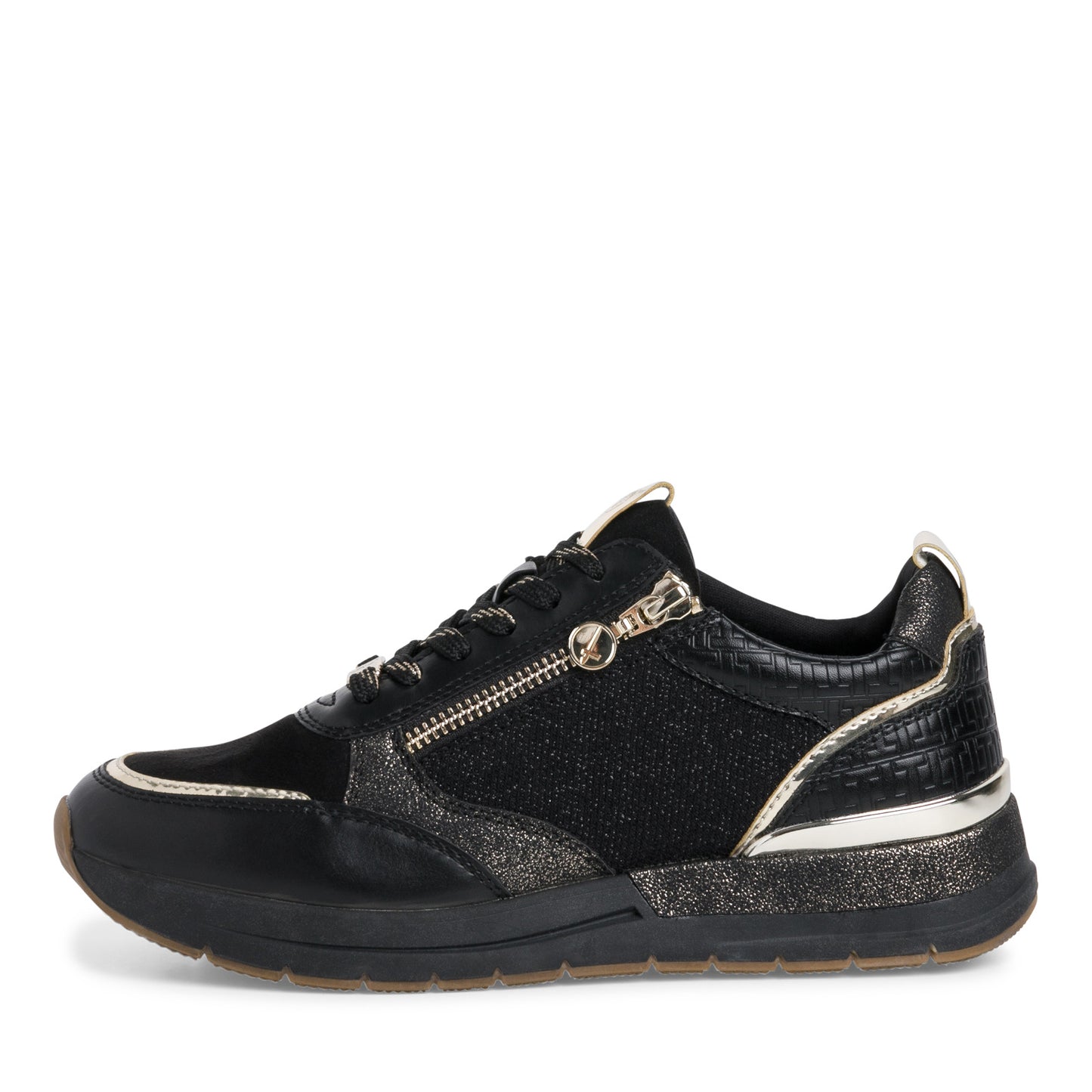 Gestructureerde zwarte Gypso sneakers