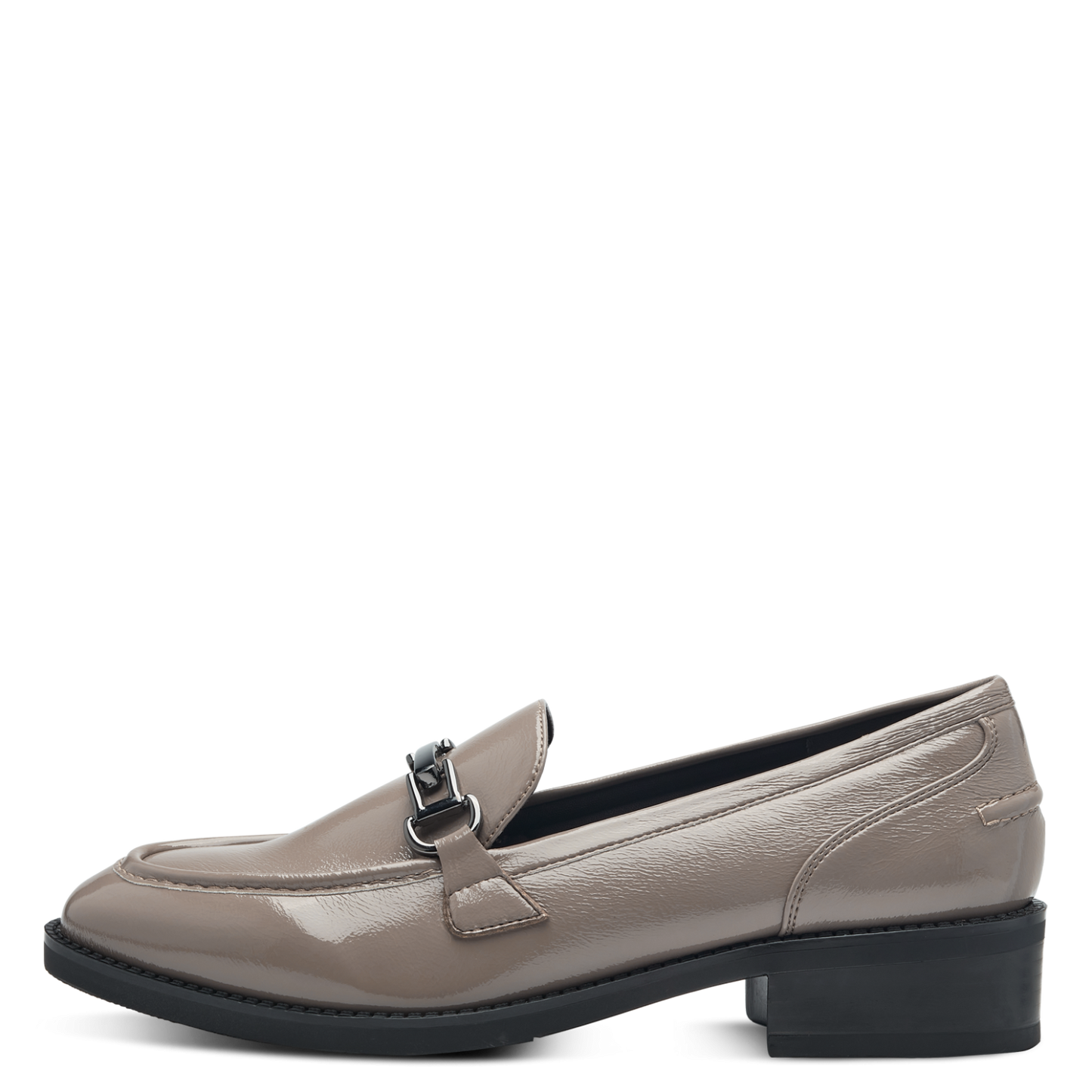 Graue Charm-Loafer