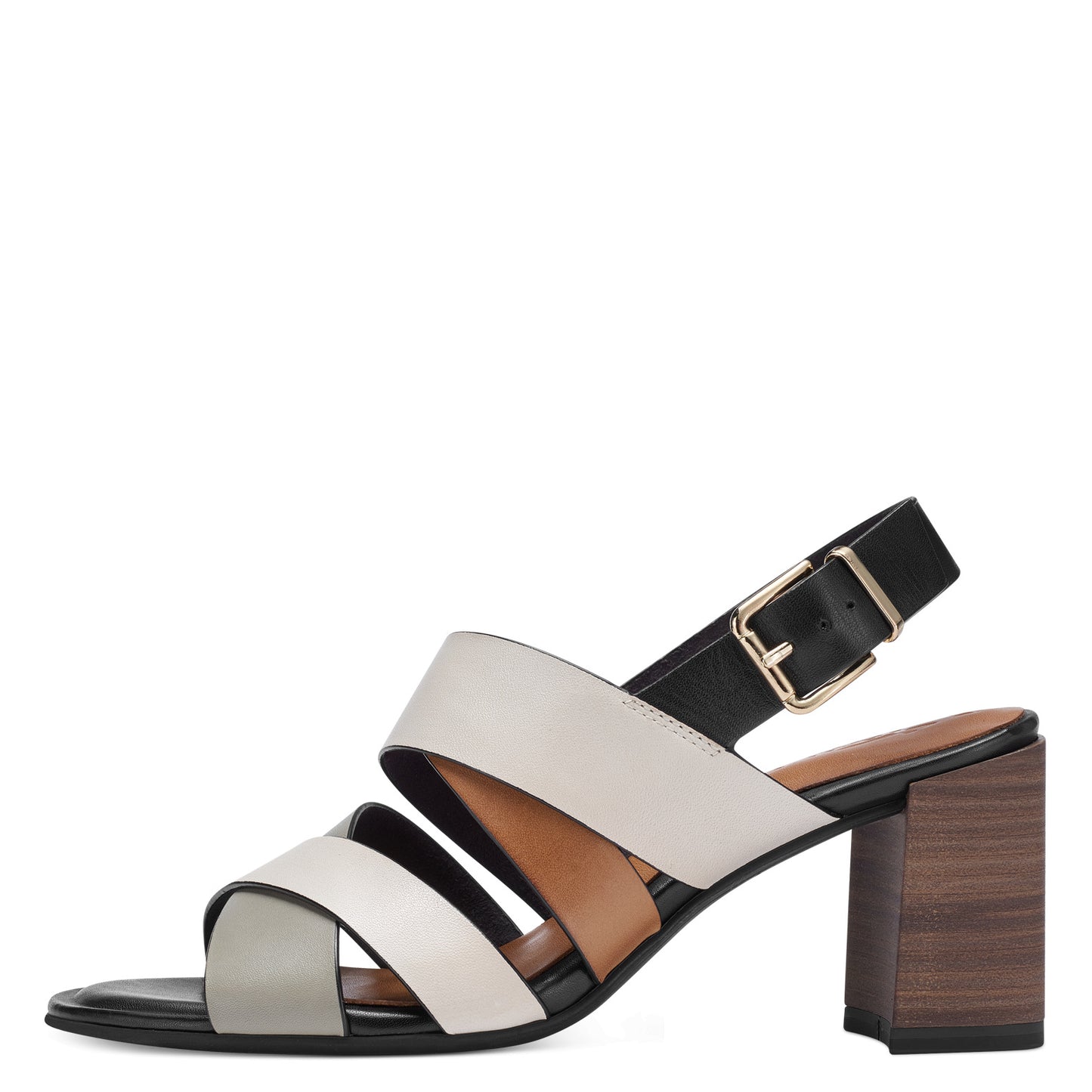 Beige strik sandalen