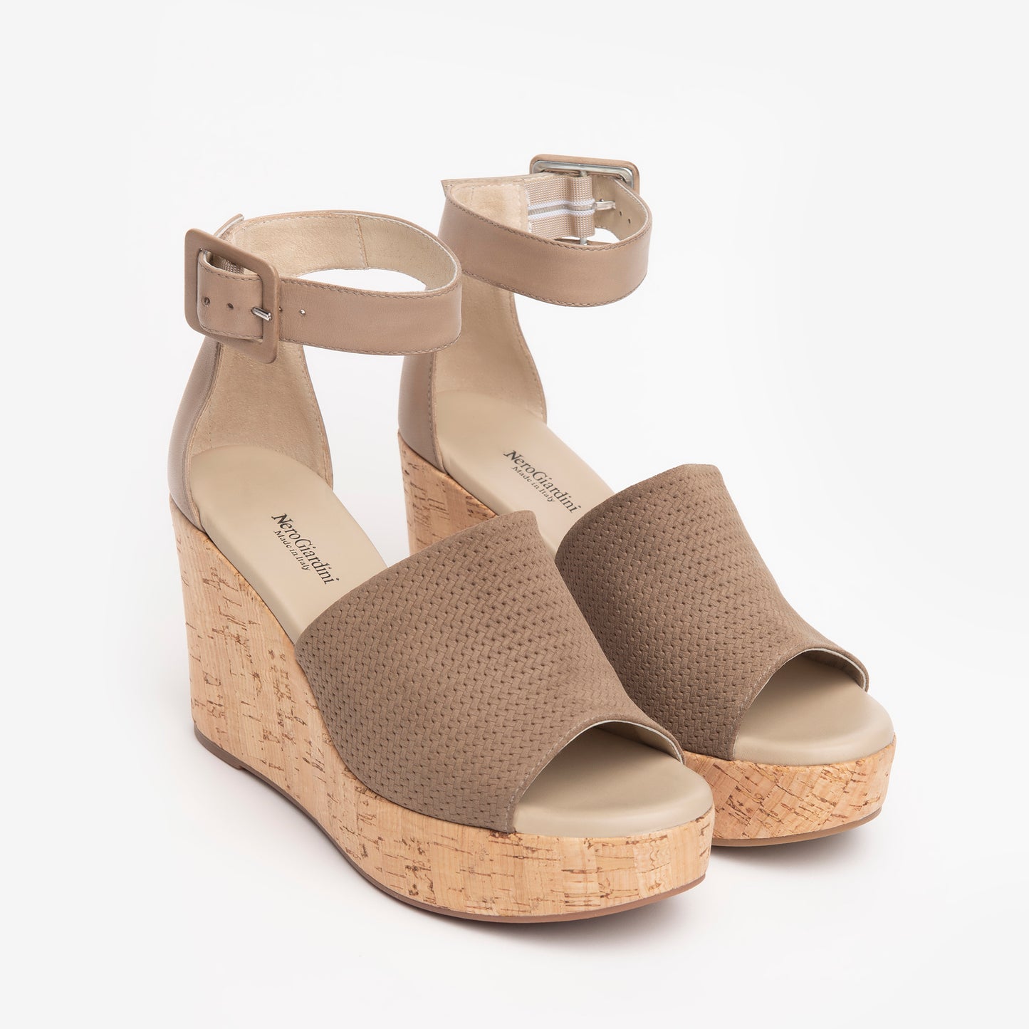 Taupe linnen sandalen