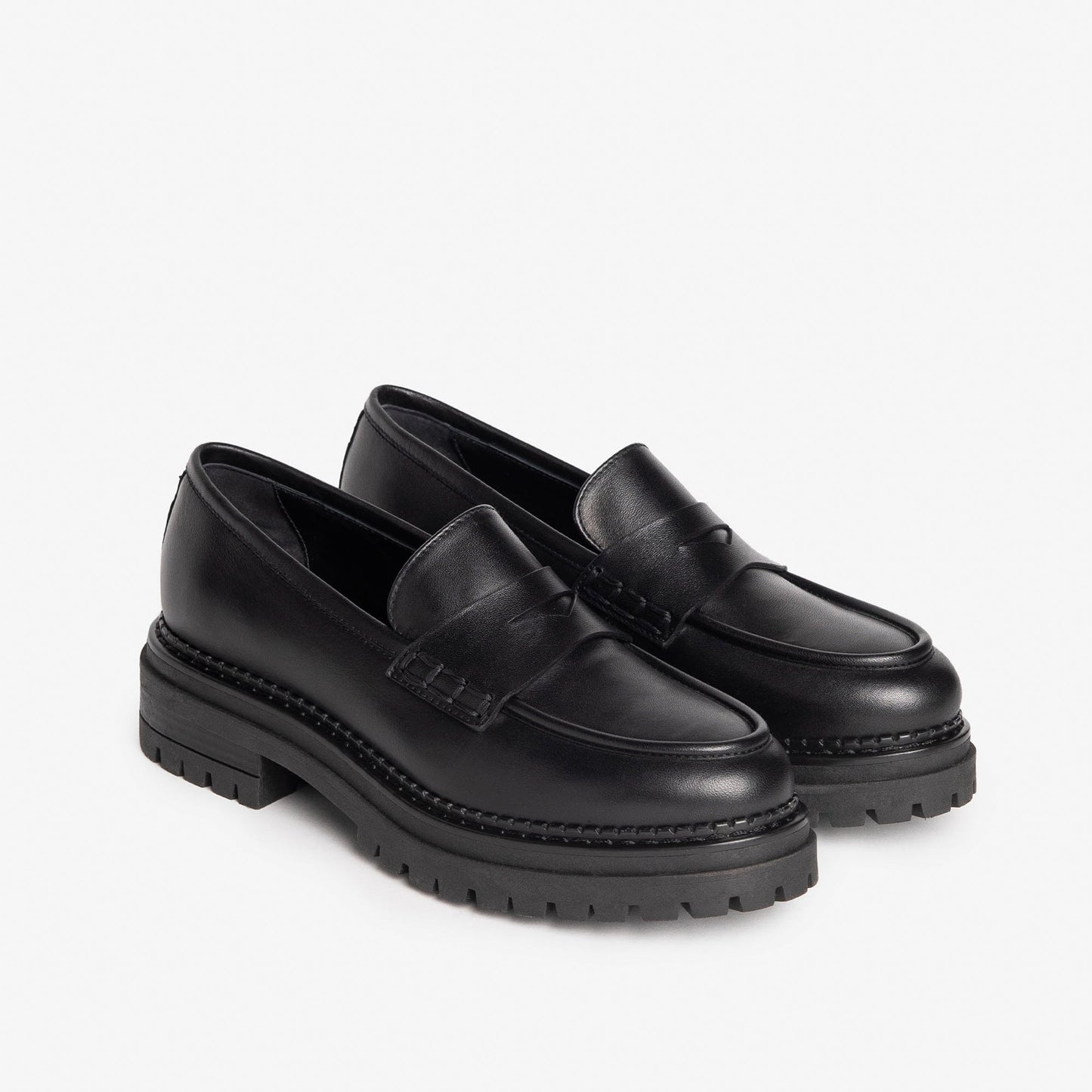 Schwarze Gumball-Loafer