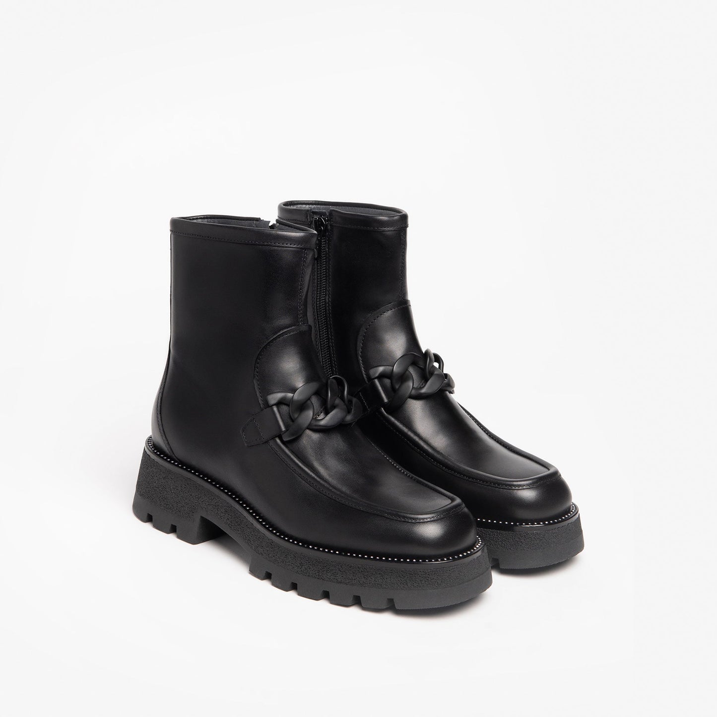 Schwarze Schneeflockenstiefel
