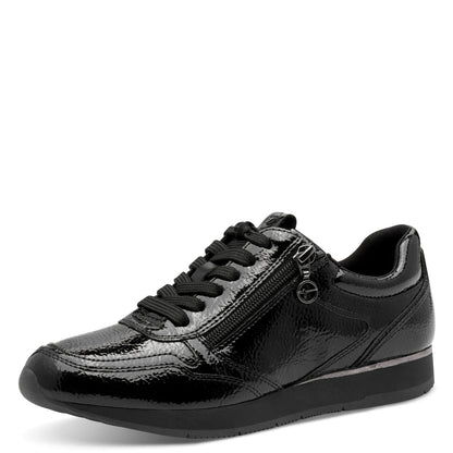 Baskets Anchorage Noires Vernies article 23603 Chaussures femmes tamaris Nouvelle Collection automne/hiver 2025 Chaussures Jeanmart Magasins Belgique Liege Grivegnée Ans Namur