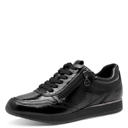 Baskets Anchorage Noires Vernies article 23603 Chaussures femmes tamaris Nouvelle Collection automne/hiver 2025 Chaussures Jeanmart Magasins Belgique Liege Grivegnée Ans Namur