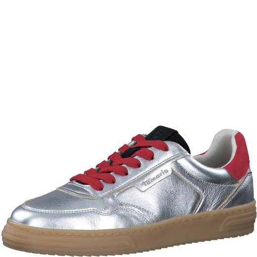 Baskets 23617 argenté Nouvelle collection automne hiver 2024 Marque Tamaris Chaussures femmes Magasin Jeanmart Grivegnée Ans Namur