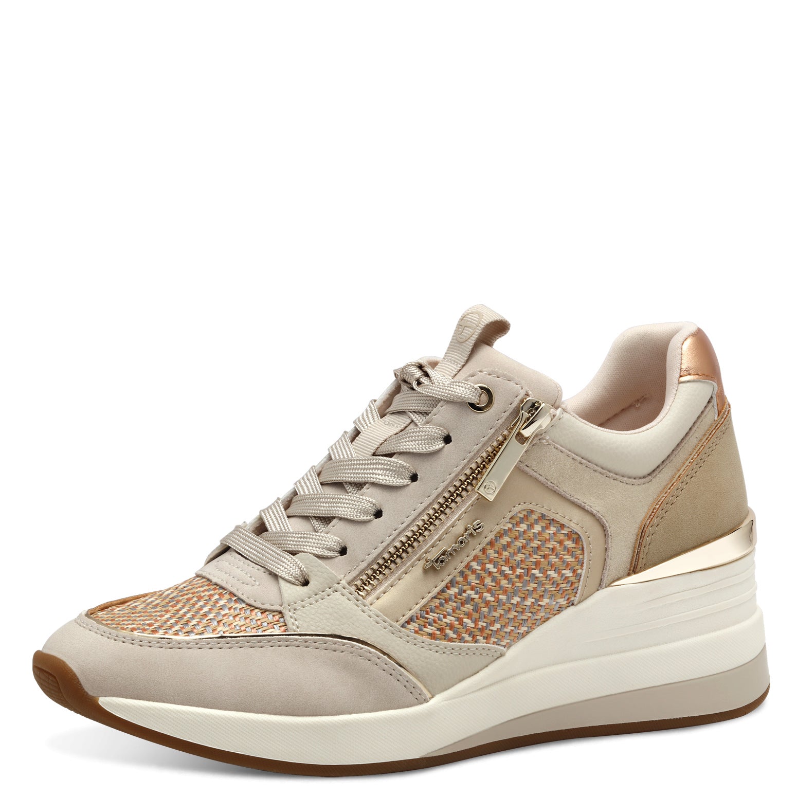 Baskets Arlington Beiges Combinées Article 23703 Marque Tamaris Chaussures Femmes Magasin Belgique Liège Grivegnée Ans Namur Eupen Nouvelle Collection Printemps été 2025