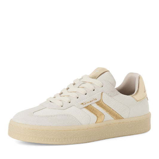 Baskets Acacia Blanches Article 23723 Chaussures femmes marque tamaris Nouvelle Collection Printemps/été 2026 Chaussures Jeanmart Magasins Belgique Liege Grivegnée Ans Namur Eupen
