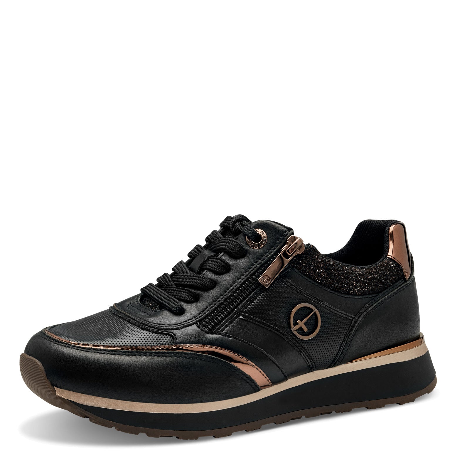 Baskets Cacaoyer Noires article 23726 Chaussures femmes tamaris Nouvelle Collection automne/hiver 2025 Chaussures Jeanmart Magasins Belgique Liege Grivegnée Ans Namur