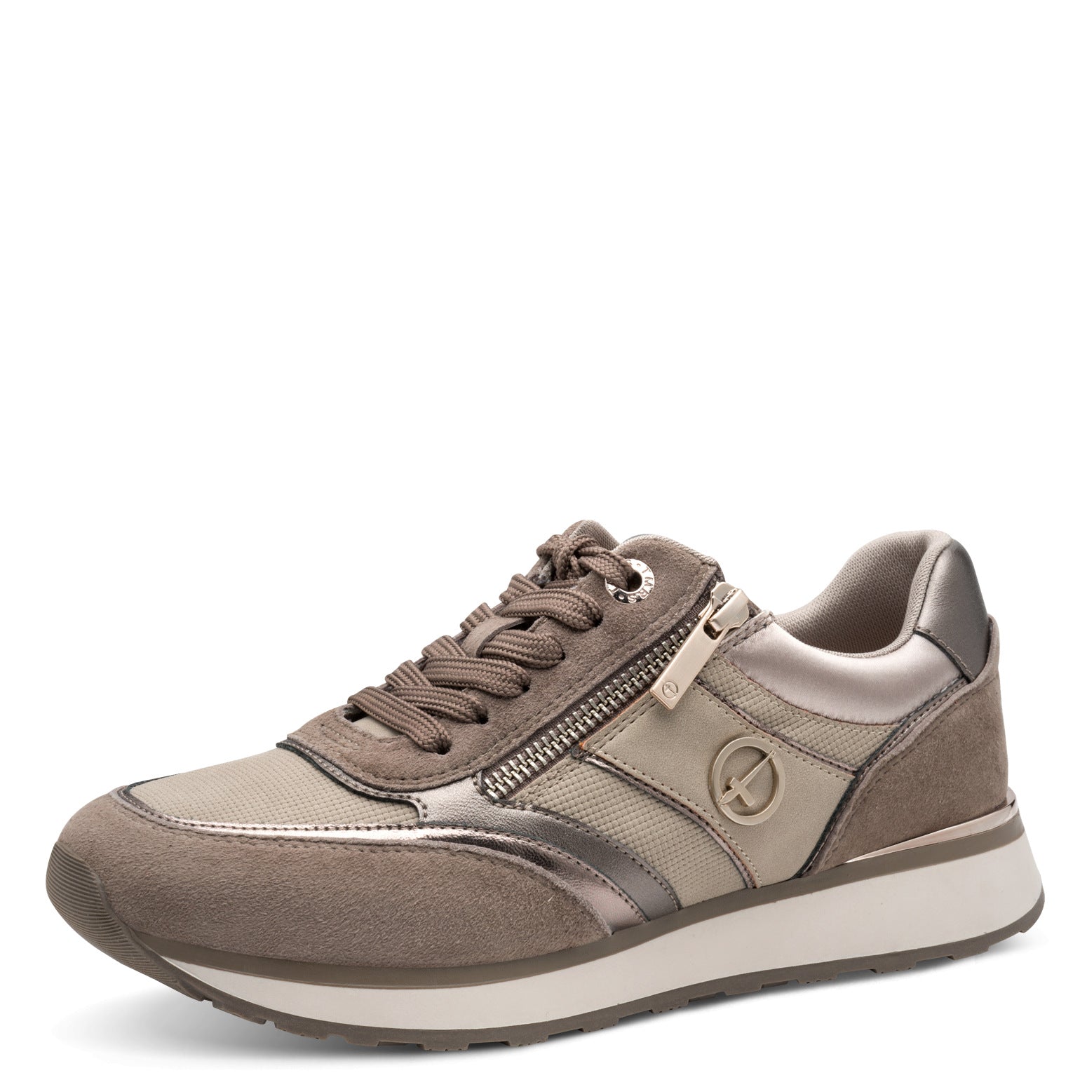 Baskets Cacaoyer Taupes article 23726 Chaussures femmes tamaris Nouvelle Collection automne/hiver 2025 Chaussures Jeanmart Magasins Belgique Liege Grivegnée Ans Namur