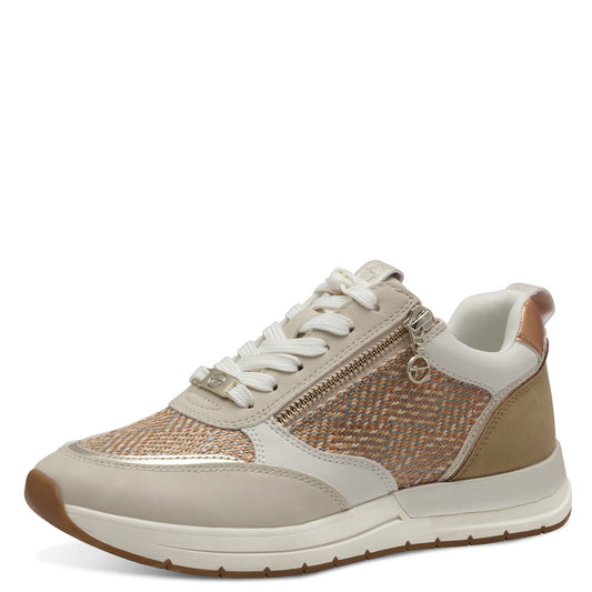 Baskets Gypso Beiges Article 23732 Marque Tamaris Chaussures Femmes Magasin Belgique Liège Grivegnée Ans Namur Eupen Nouvelle Collection Printemps été 2025