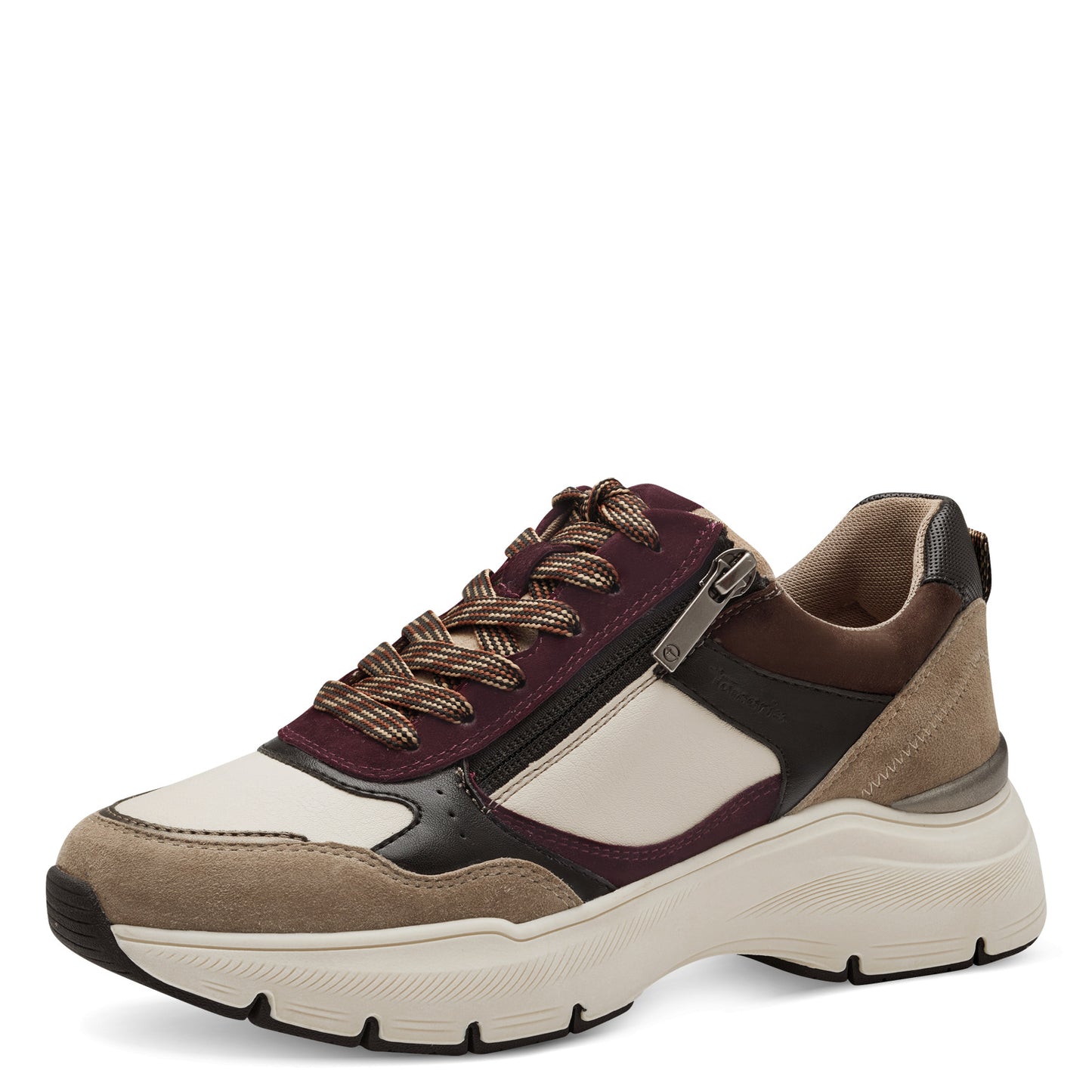 Article 23734 Taupe Baskets femmes Marque Tamaris Nouvelle collection chaussures automne hiver 2024 Belgique Magasins Liège Grivegnée Ans Namur Eupen