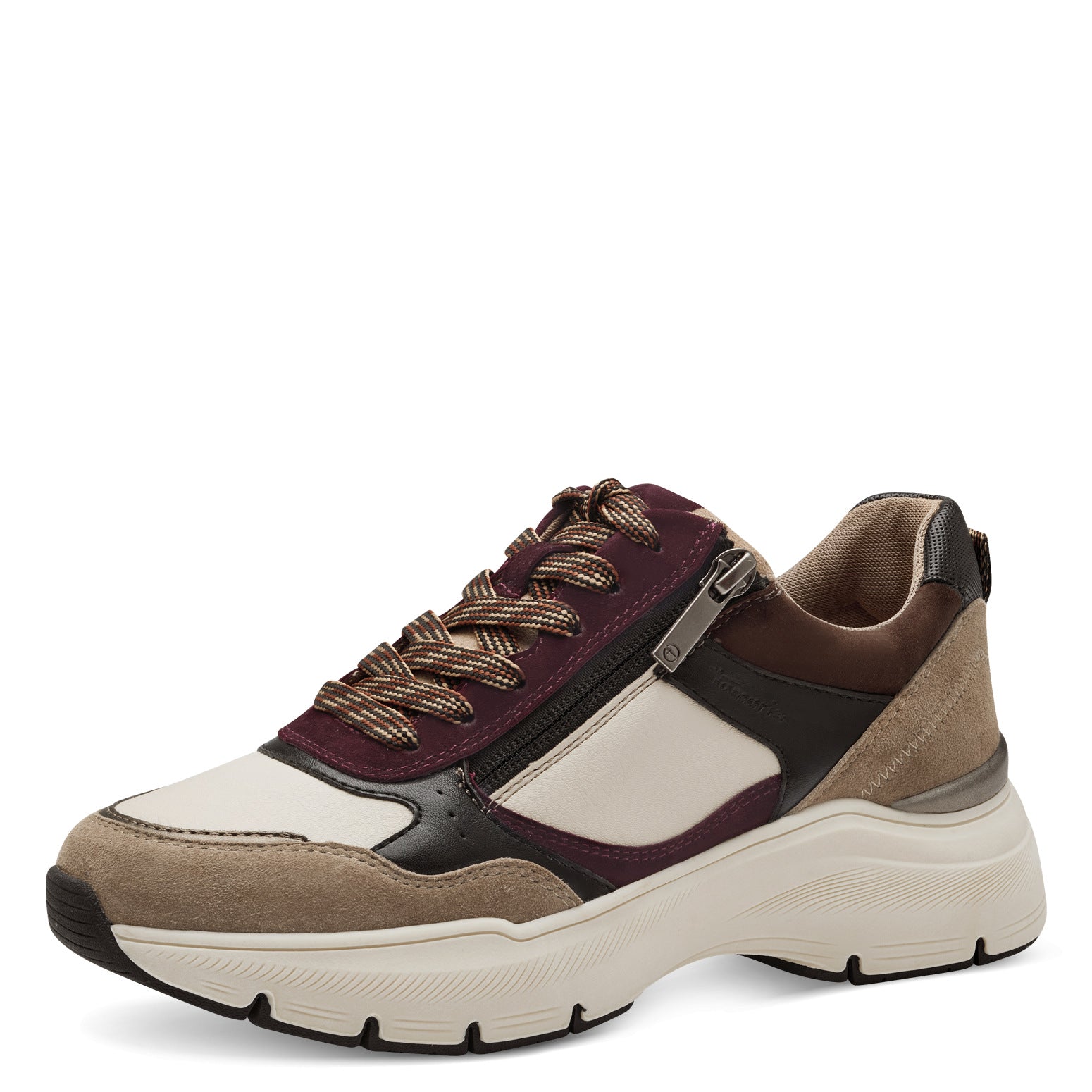 Article 23734 Taupe Baskets femmes Marque Tamaris Nouvelle collection chaussures automne hiver 2024 Belgique Magasins Liège Grivegnée Ans Namur Eupen