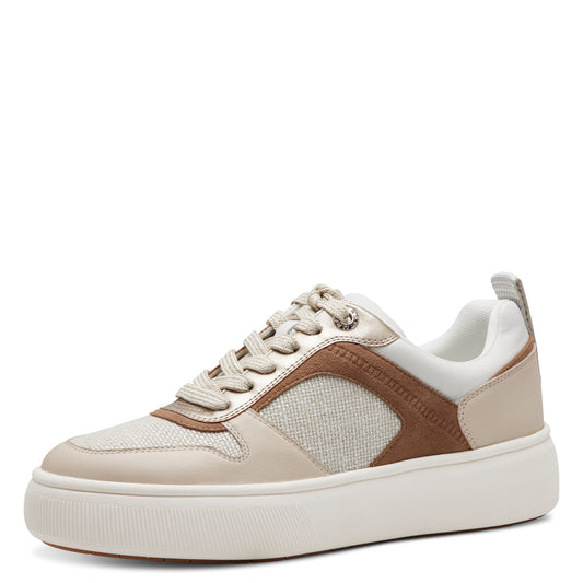 Baskets Pénélope Beiges Article 23735 Marque Tamaris Chaussures Femmes Magasin Belgique Liège Grivegnée Ans Namur Eupen Nouvelle Collection Printemps été 2025