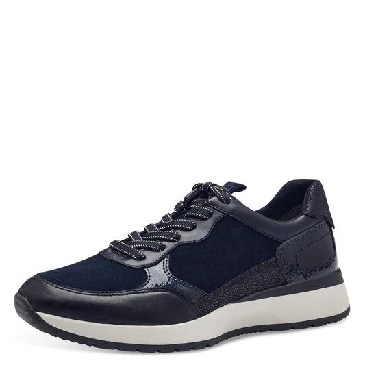 Baskets 23762 bleu Nouvelle collection automne hiver 2024 Marque Tamaris Chaussures femmes Magasin Jeanmart Grivegnée Ans Namur