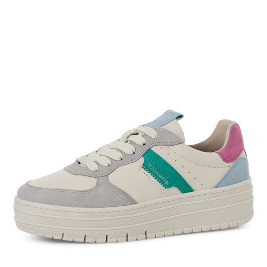 Baskets Cognassier Blanches Article 23773 Marque Tamaris Chaussures Femmes Magasin Belgique Liège Grivegnée Ans Namur Eupen Nouvelle Collection Printemps été 2025