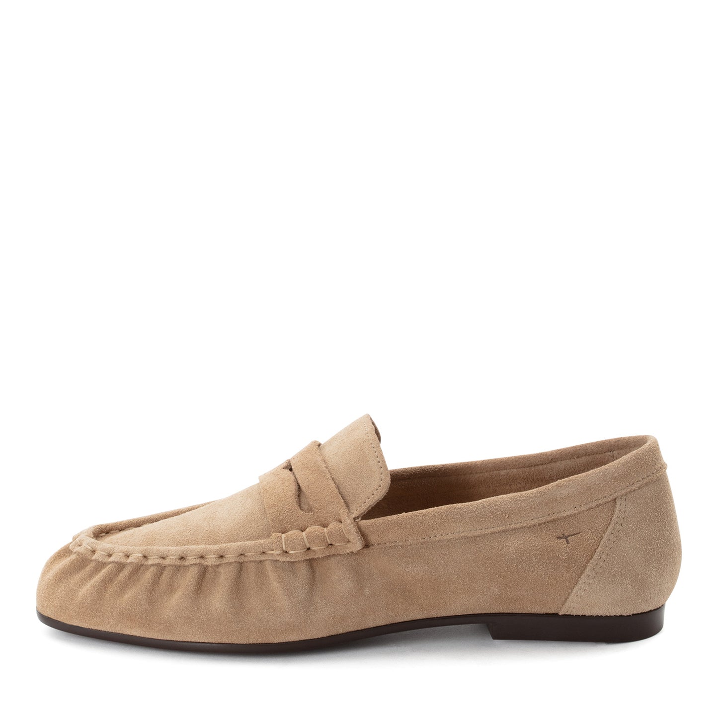 Beige geraffte Loafer
