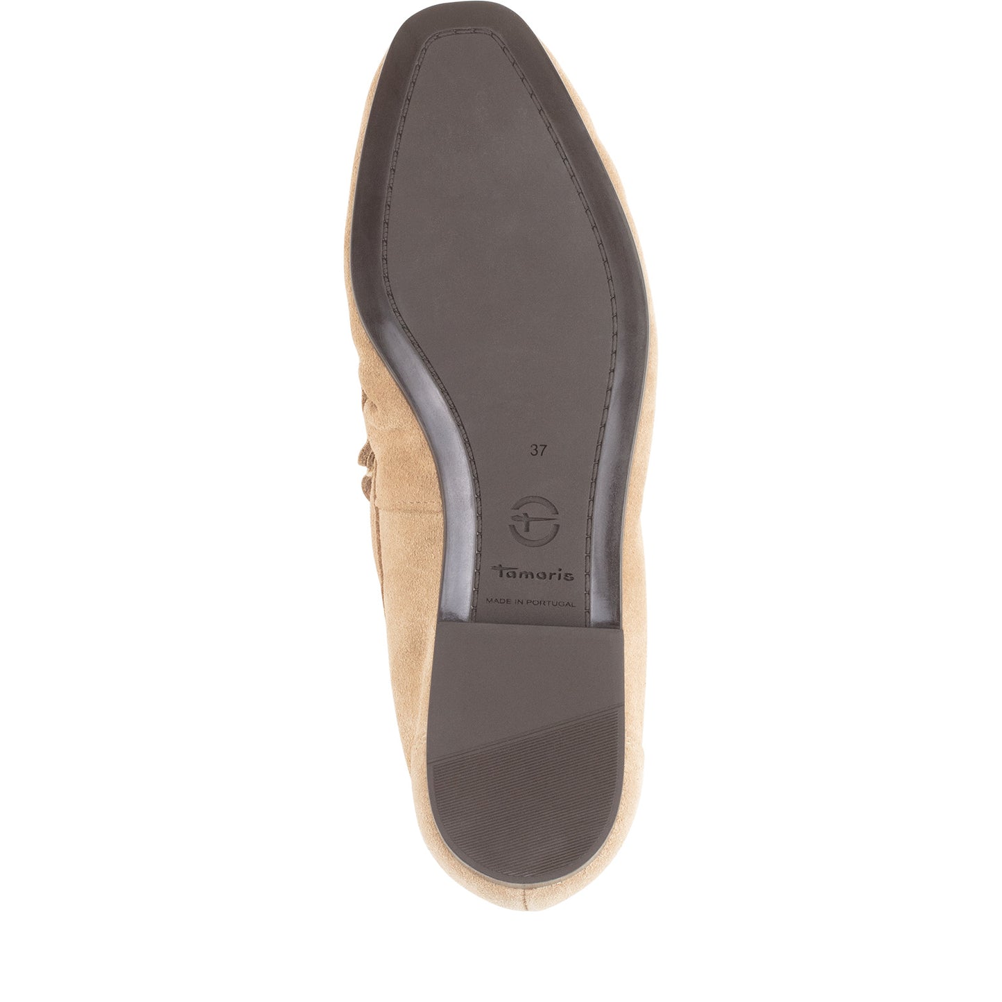 Beige geraffte Loafer