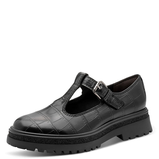 Mocassins Vejle Noirs article 24324 Chaussures femmes marque Tamaris Nouvelle Collection automne/hiver 2026 Chaussures Jeanmart Magasins Belgique Liege Grivegnée Ans Namur Eupen