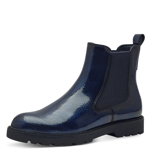 Article 25433 Bleu Boots femmes Marque Tamaris Nouvelle collection chaussures automne hiver 2024 Belgique Magasins Liège Grivegnée Ans Namur Eupen
