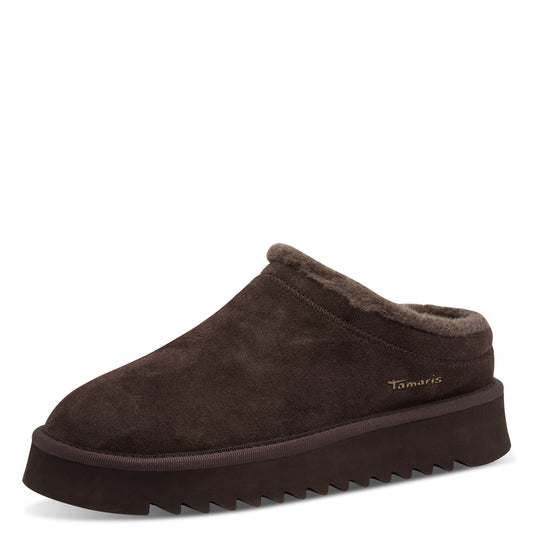 Pantoufles Arhus Brunes article 27300 Chaussures femmes tamaris Nouvelle Collection automne/hiver 2025 Chaussures Jeanmart Magasins Belgique Liege Grivegnée Ans Namur