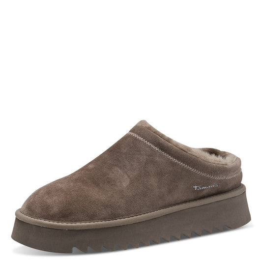 Pantoufles Arhus Taupes article 27300 Chaussures femmes tamaris Nouvelle Collection automne/hiver 2025 Chaussures Jeanmart Magasins Belgique Liege Grivegnée Ans Namur