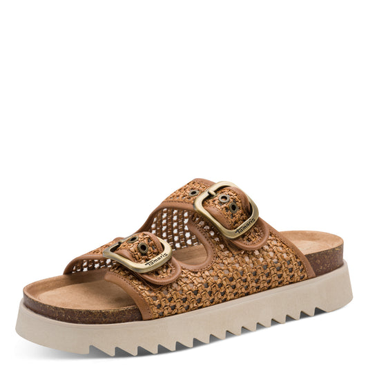 Mules Evos Camel article 27516 Nouvelle collection Tamaris Printemps été 2026 Magasins chaussures Jeanmart Belgique Liège Grivegnée Ans Namur Eupen