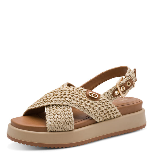 Sandales Sarrians Beiges article 28224 Chaussures femmes marque tamaris Nouvelle Collection Printemps/été 2026 Chaussures Jeanmart Magasins Belgique Liege Grivegnée Ans Namur Eupen