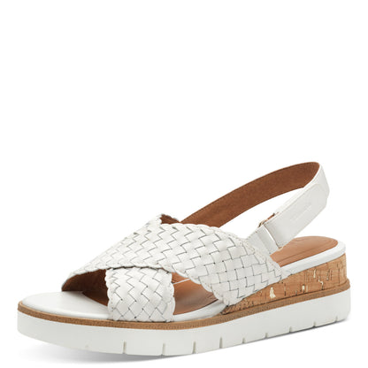Sandales Seminyak Blanches article 28251 Marque Tamaris Chaussures Femmes Magasin Belgique Liège Grivegnée Ans Namur Eupen Nouvelle Collection Printemps été 2025