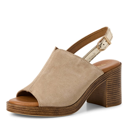 Sandales Denpasar Beiges article 28304 Marque Tamaris Chaussures Femmes Magasin Belgique Liège Grivegnée Ans Namur Eupen Nouvelle Collection Printemps été 2025
