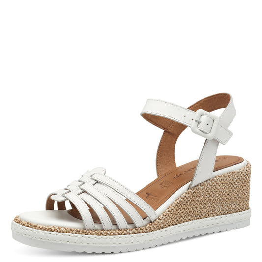 Sandales Manado Blanches article 28332 Marque Tamaris Chaussures Femmes Magasin Belgique Liège Grivegnée Ans Namur Eupen Nouvelle Collection Printemps été 2025