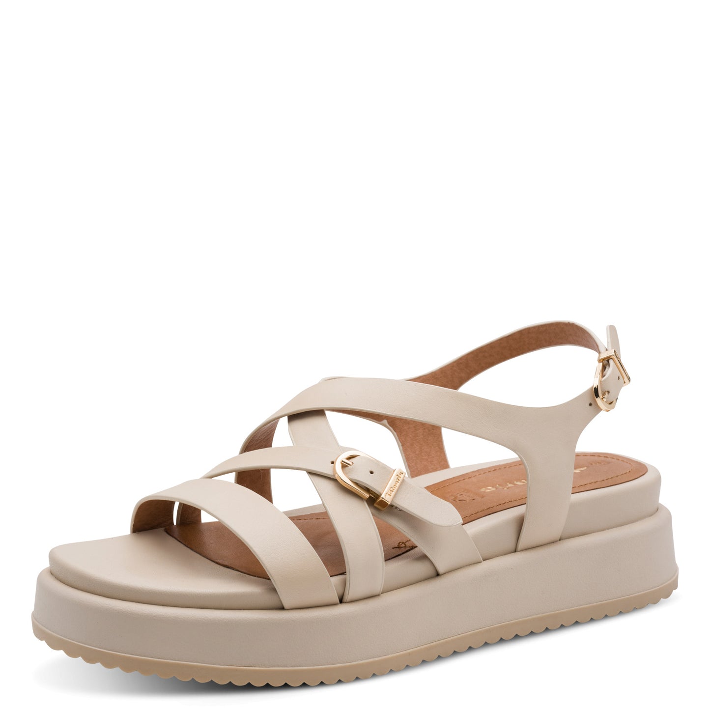 Sandales Obourg Beiges article 28365 Chaussures femmes marque tamaris Nouvelle Collection Printemps/été 2026 Chaussures Jeanmart Magasins Belgique Liege Grivegnée Ans Namur Eupen