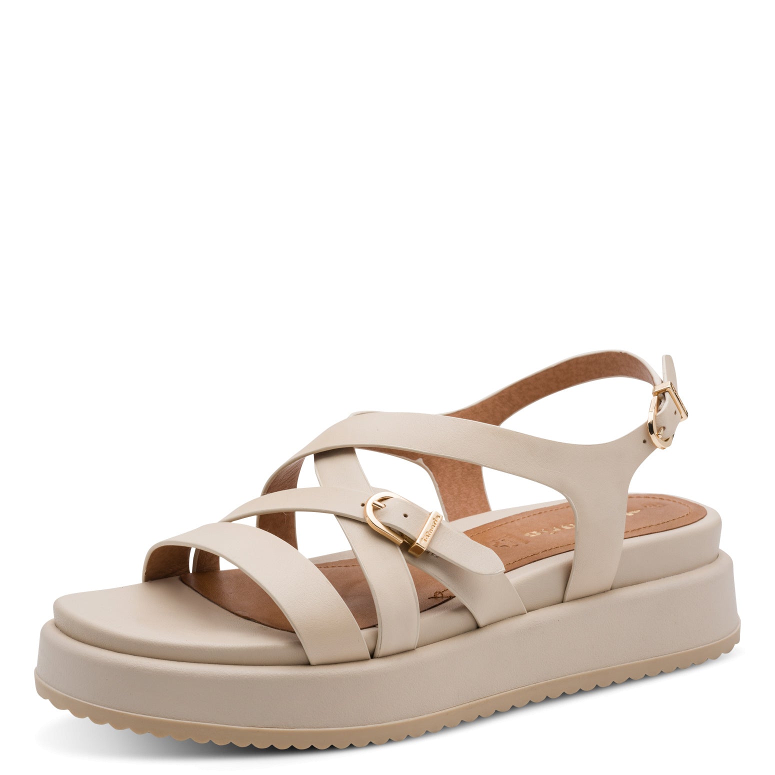 Sandales Obourg Beiges article 28365 Chaussures femmes marque tamaris Nouvelle Collection Printemps/été 2026 Chaussures Jeanmart Magasins Belgique Liege Grivegnée Ans Namur Eupen