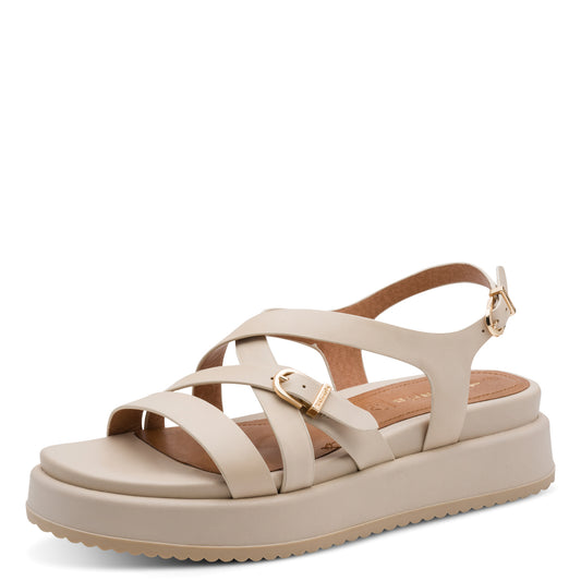 Sandales Obourg Beiges article 28365 Chaussures femmes marque tamaris Nouvelle Collection Printemps/été 2026 Chaussures Jeanmart Magasins Belgique Liege Grivegnée Ans Namur Eupen