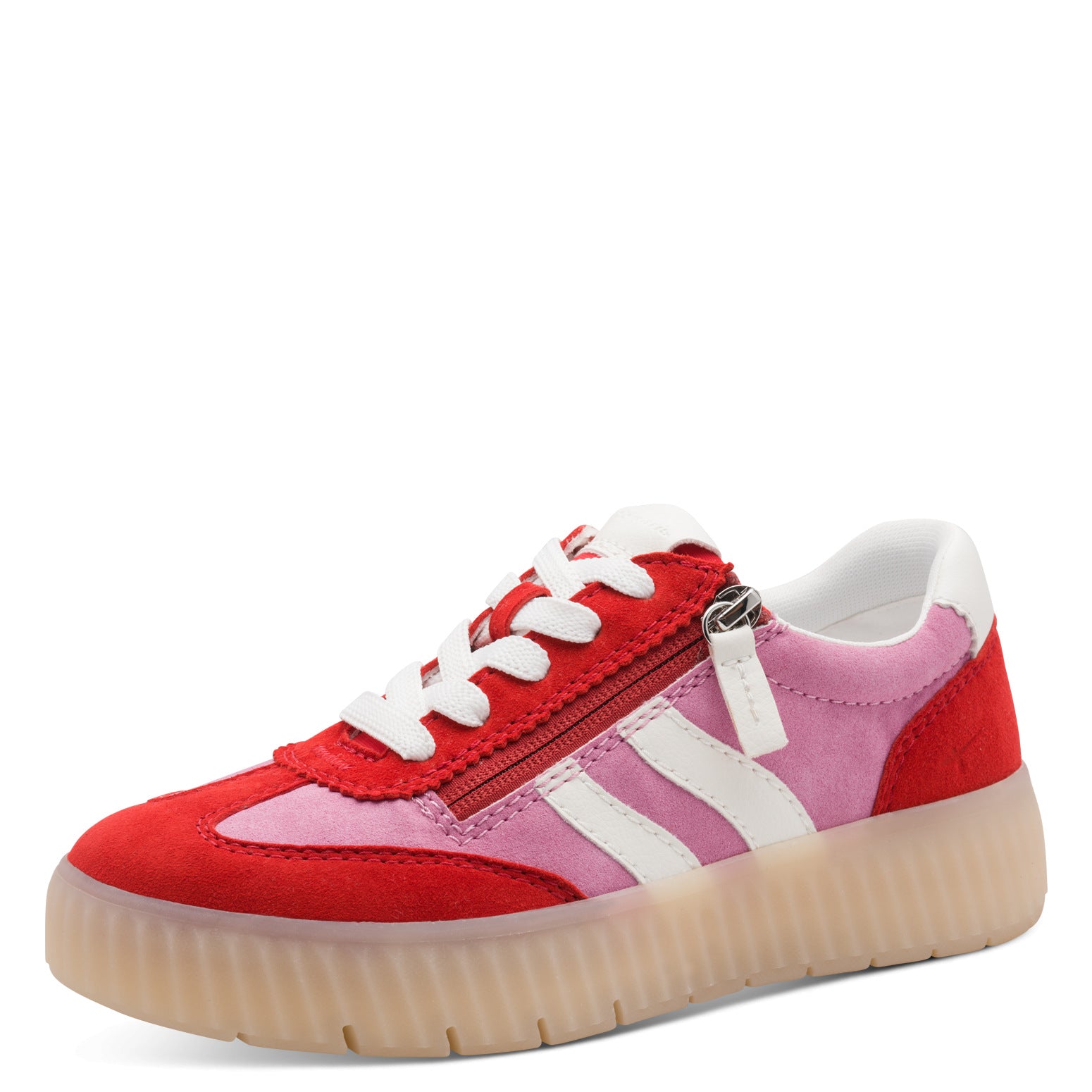 Baskets Court Roses article 83729 Article 22305 Chaussures femmes marque tamaris confort Nouvelle Collection Printemps/été 2026 Chaussures Jeanmart Magasins Belgique Liege Grivegnée Ans Namur Eupen