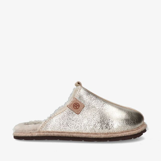 Pantoufles Ginkgo Dorées article 7057 Chaussures femmes Marque Rohde Nouvelle Collection Automne/Hiver 2026 Magasins Jeanmart Belgique Liège Grivegnée Ans Namur Eupen