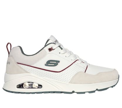 Baskets Uno Blanches Chaussures Hommes Marque Skechers Nouvelle Collection Printemps été 2024 Magasins Chaussures Belgique Liège Grivegnée Ans Namur