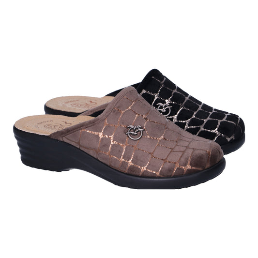 Pantoufles Flyflot Taupes Nouvelle collection automne hiver 2025 Chaussures femmes Magasins Jeanmart Belgique Liege Grivegnee Ans Namur Eupen
