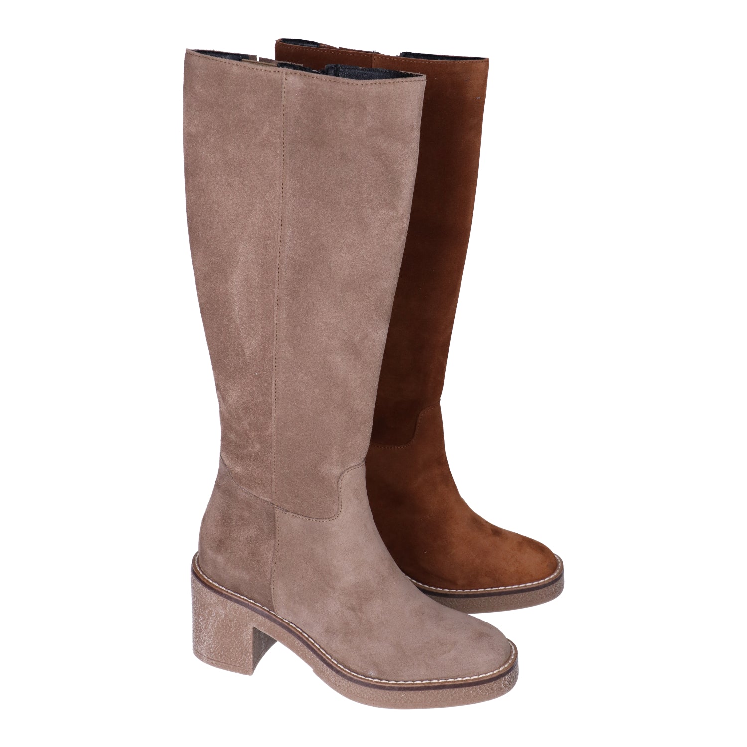 Bottes Taupes femmes Nouvelle collection automne hiver 2023 Chaussures Jeanmart Liège Ans Grivegnée Namur