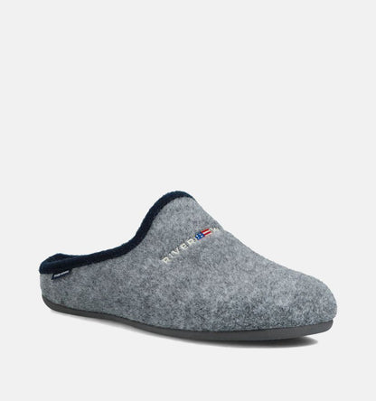 Mules River Grises article 6900-ADB Pantoufles hommes marque RiverWood Nouvelle Collection Automne Hiver 2025 Magasins Chaussures Belgique Liège Grivegnée Ans Namur