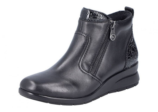Boots Ikast Noirs Chaussures femmes Marque Rieker Remonte Nouvelle Collection Automne Hiver 2025 Magasins Chaussures Belgique Liège Grivegnée Ans Namur